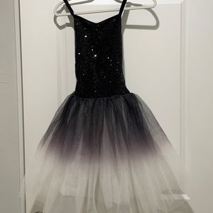 Beautiful Black & White Sequins Ballet Costume Girls Age 12-14